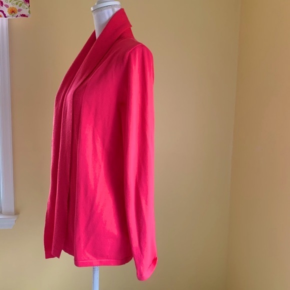 Pink Open-front Fine-knit Cardigan Large - Picture 4 of 8